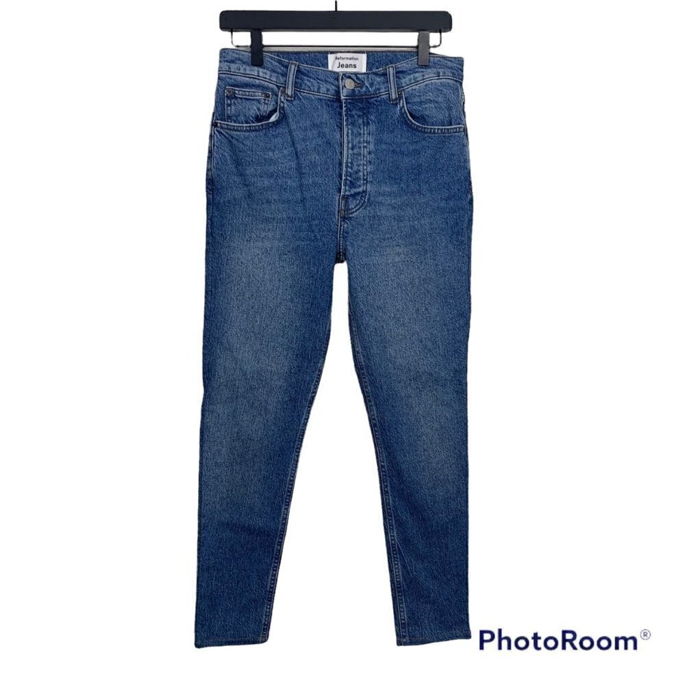 Reformation Cynthia High Rise Straight Leg Jeans Size 28 Blue 5-Button Fly